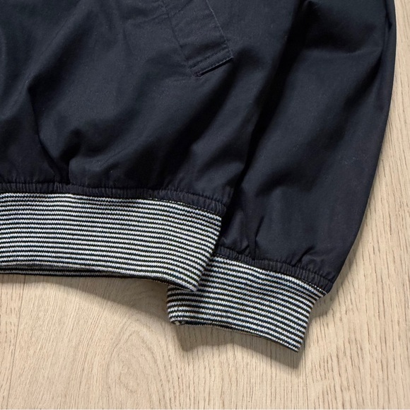 Vintage Valentino Jeans Cotton Bomber Full Zip Jacket Mens 44 Large Black Stripe - Picture 5 of 15